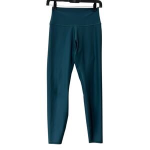 $134 ALO Midnight Green Shine High-Waist Airlift Leggings size Small
